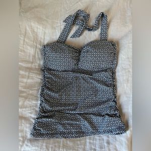 Helen Jon Halter Tankini Top | Navy Blue & White | Women’s Size S